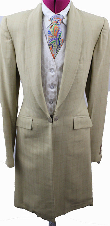 Day Coat DeRegnaucourt Golden Tan with Copper Windowpane