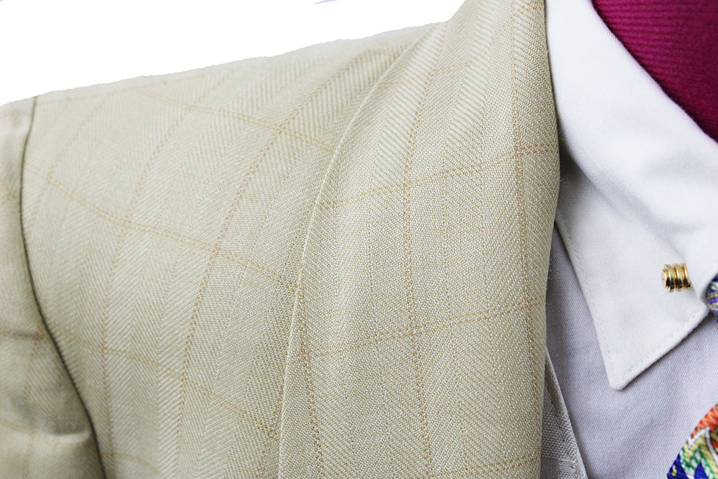 Day Coat DeRegnaucourt Golden Tan with Copper Windowpane