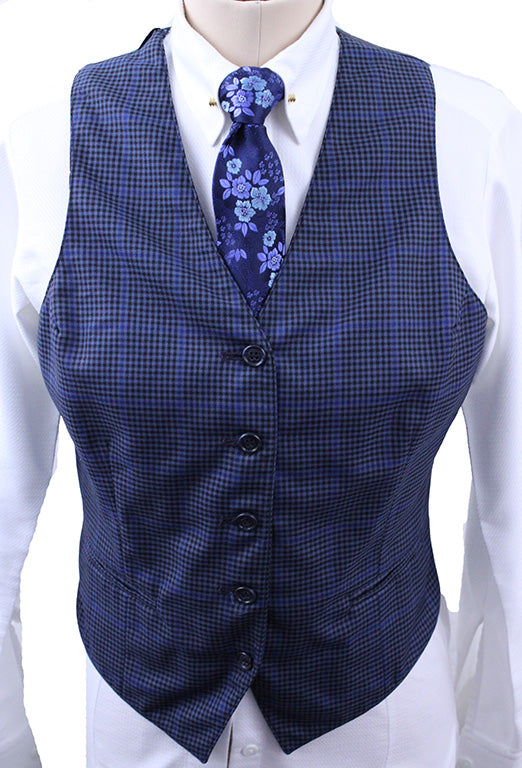 Vest Carl Meyers Blue Houndstooth with Royal Blue Windowpane