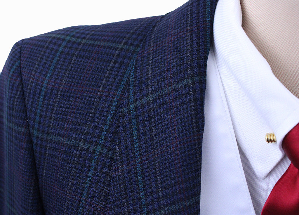 Day Coat Carl Meyers Navy with Red and Green Glenplaid