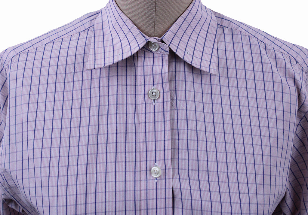 Shirt LeCheval Pink with Blue Box Pattern
