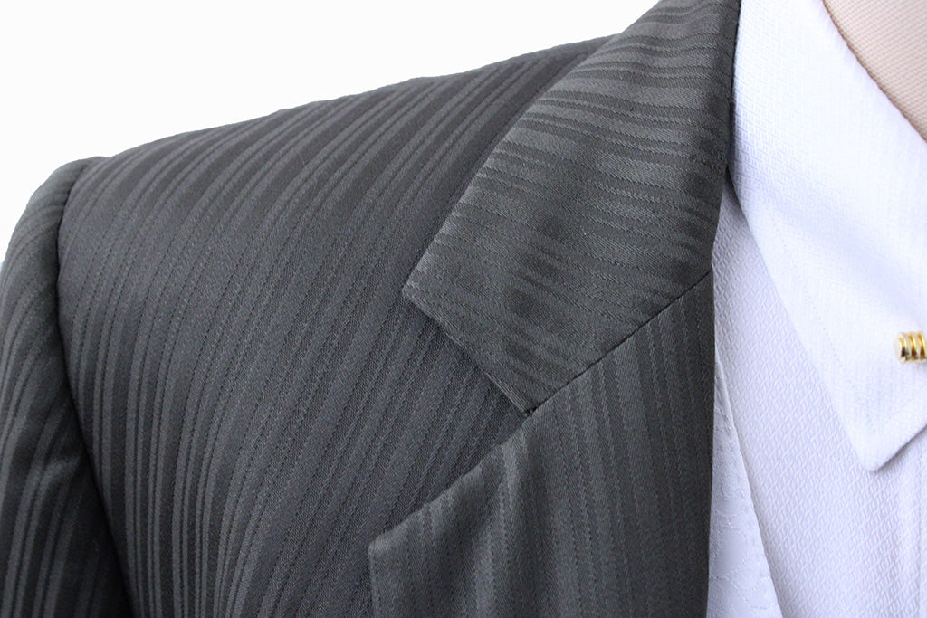 Day Suit Becker Brothers Olive Sheen Shadow Stripe
