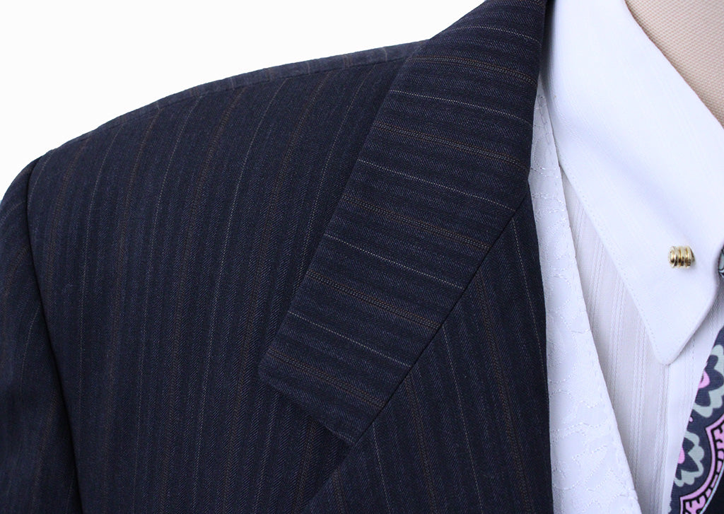 Day Suit Marsha DeArriaga Brown with Rust and White Pinstripe