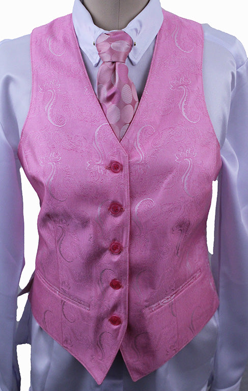 BRAND NEW! Becker Brothers Bright Pink Paisley Vest