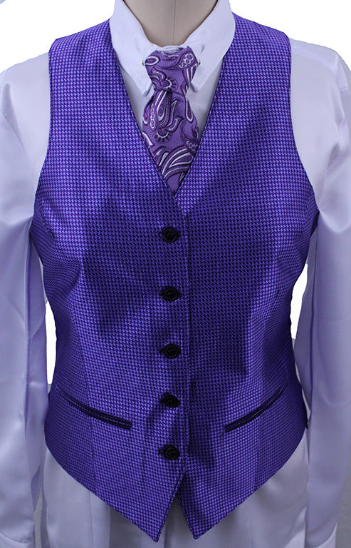 BRAND NEW! Becker Brothers Purple Puzzle Sheen Vest