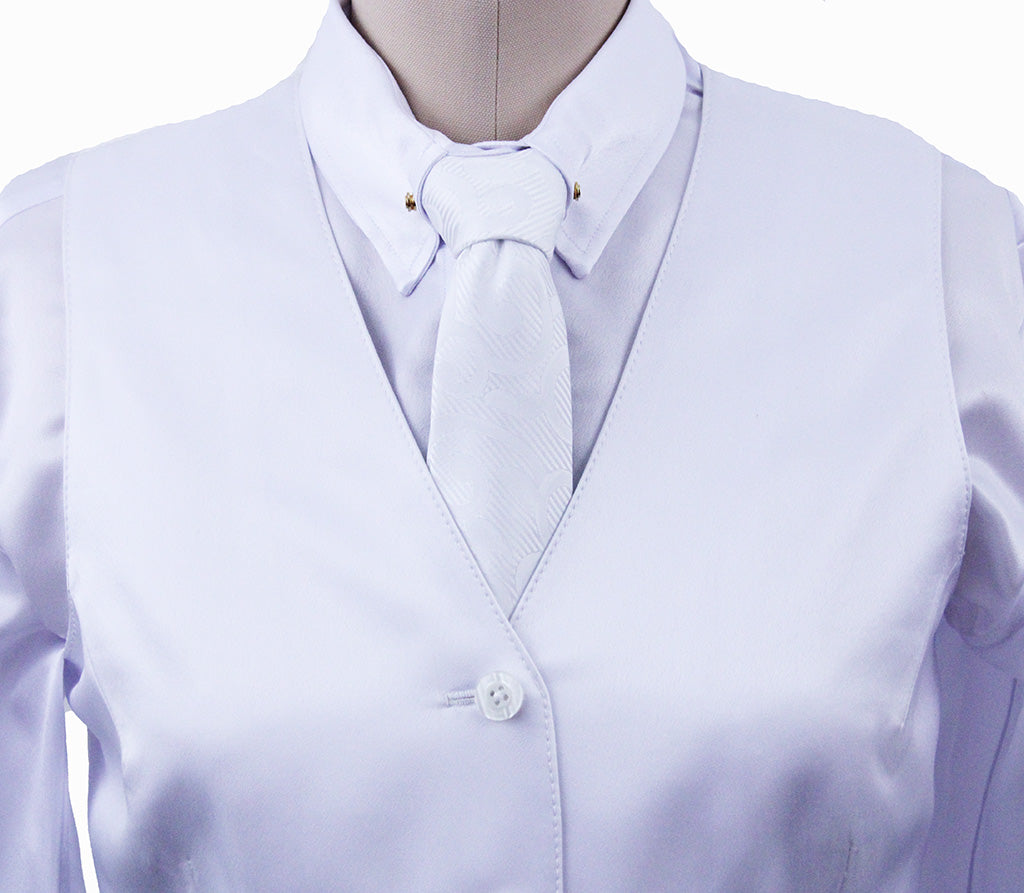 Issued By Ellie May White Satin Vest sz 36