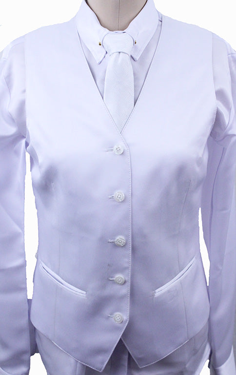 Issued By Ellie May White Satin Vest sz 36