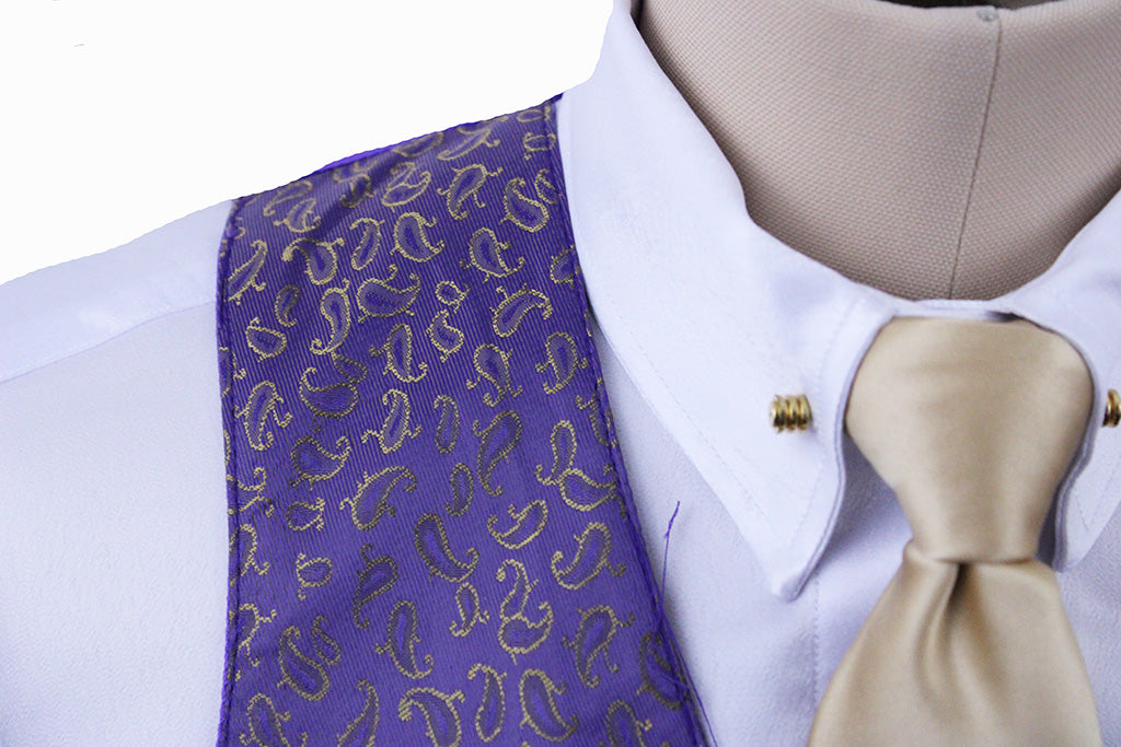 BRAND NEW! Becker Brothers Purple and Gold Paisley Brocade Vest