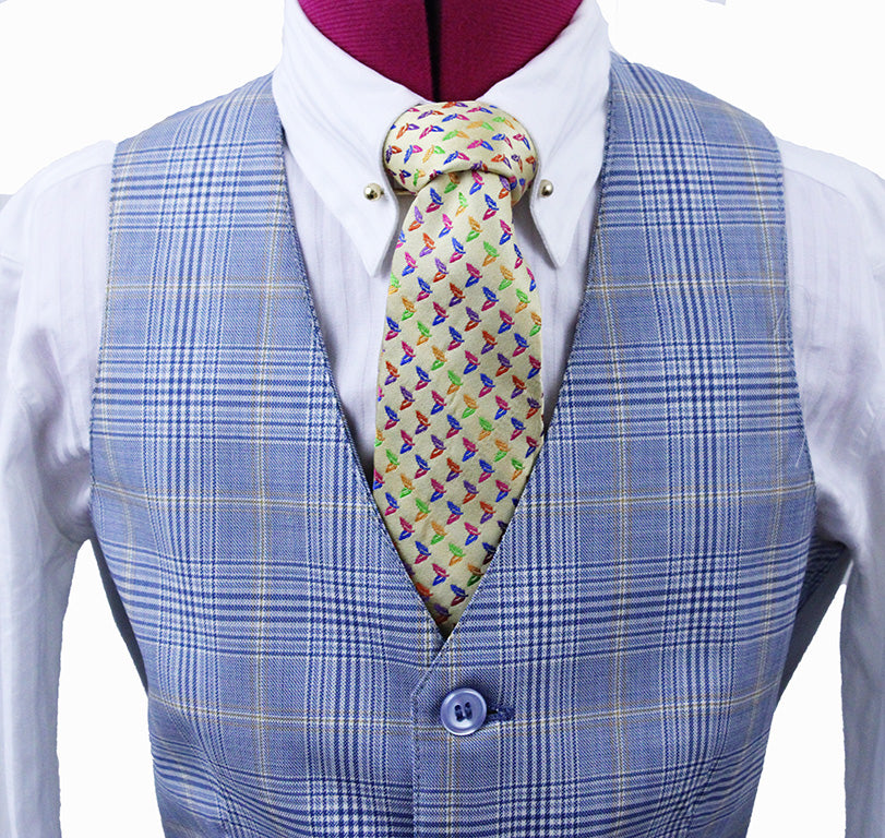 BRAND NEW! Becker Brothers Light Blue and Yellow Glenplaid Boy's Vest