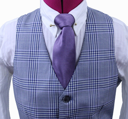 BRAND NEW! Becker Brothers Light Blue with Purple Glenplaid Boy's Vest