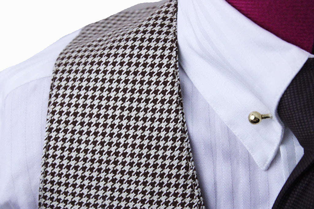BRAND NEW! Becker Brothers Tan and Merlot Houndstooth Boy's Vest
