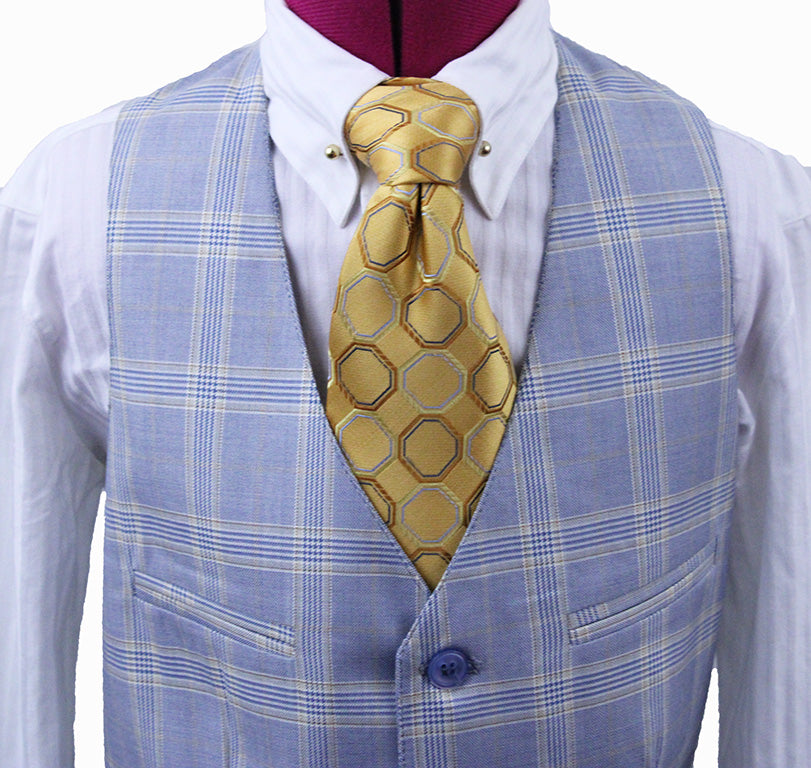 BRAND NEW! Becker Brothers Light Blue and Yellow Plaid Boy's Vest