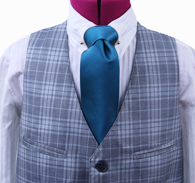 BRAND NEW! Becker Brothers Silver and Grey Glenplaid Boy's Vest