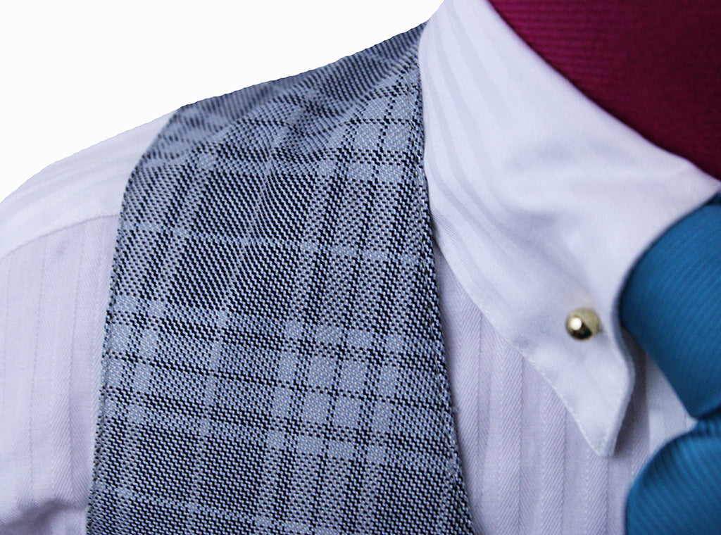 BRAND NEW! Becker Brothers Silver and Grey Glenplaid Boy's Vest