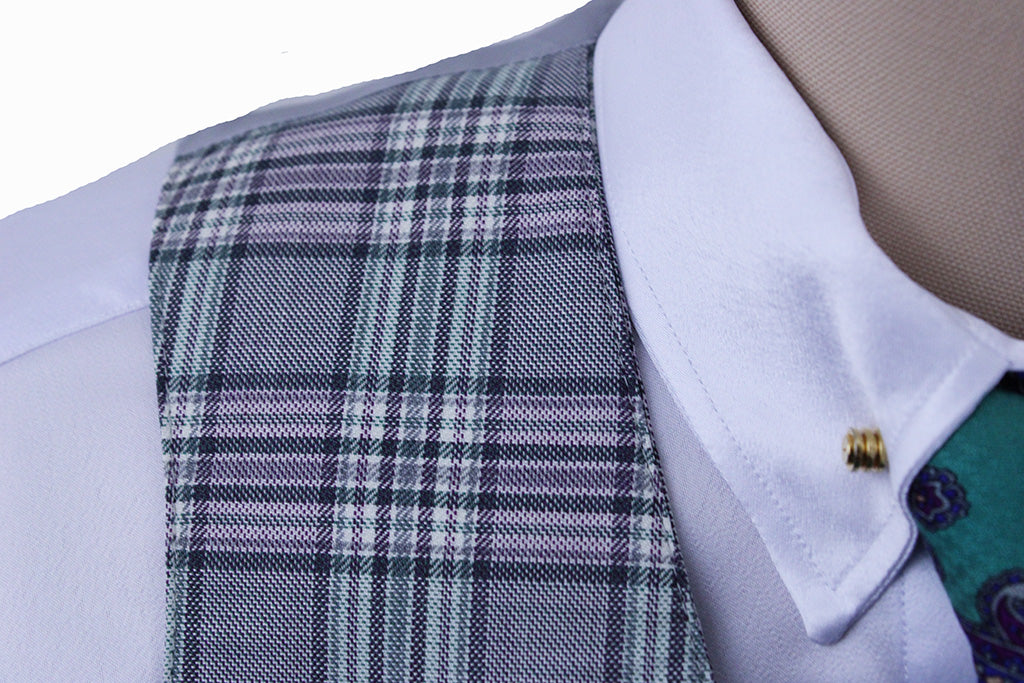 BRAND NEW! Becker Brothers Lavender and Sage Plaid Vest