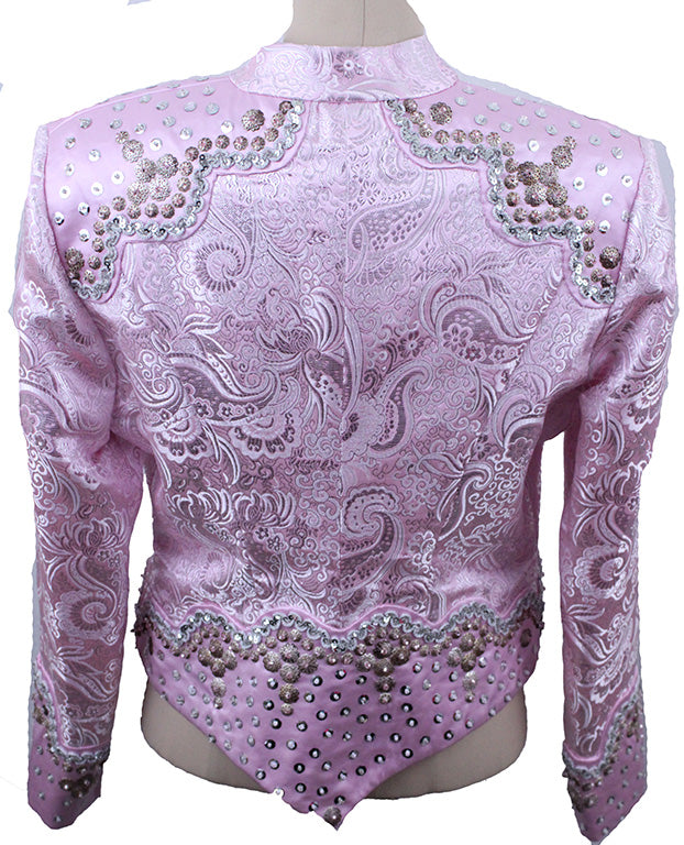 Western Top Vera Kirkland Pink and Silver Paisley Brocade