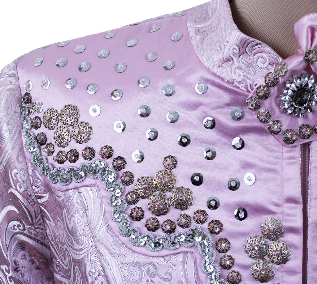 Western Top Vera Kirkland Pink and Silver Paisley Brocade