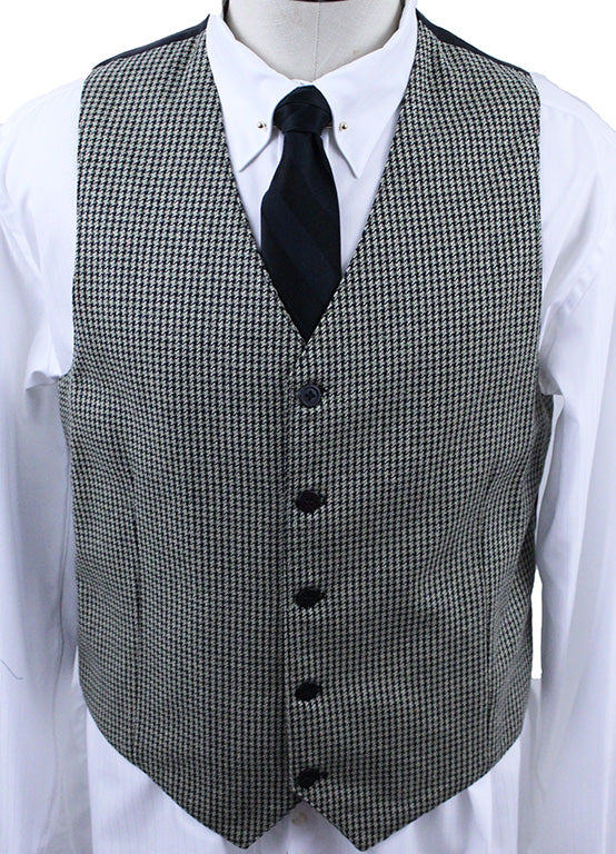 Vest Men's Black and Tan Houndstooth