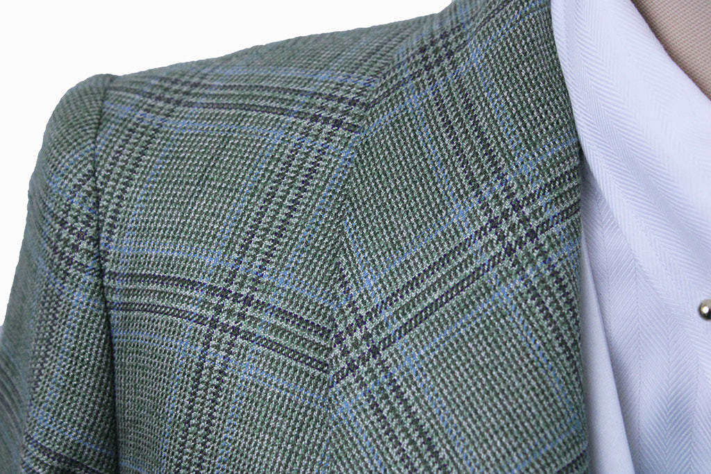 Day Coat Becker Brothers Sage with Blue and Brown Glenplaid