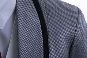Day Coat Frierson Silver Diamond Sheen with Black Collar
