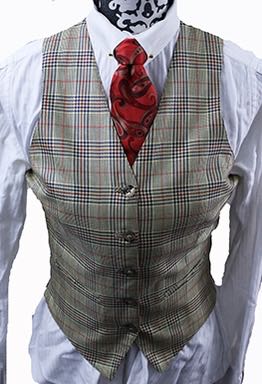 Vest Carl Meyers Gold Glenplaid with Red Windowpane
