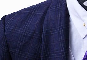 Issued By Ellie May Navy with Berry and Silver Windowpane