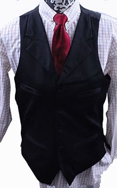 Vest Carl Meyers Black Thin Shadow Stripe