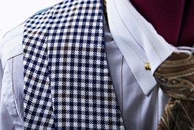 Vest Custom Navy and Cream Glenplaid with Rust Windowpane