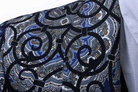 Day Coat Frierson Blue/Navy/Tan Brocade