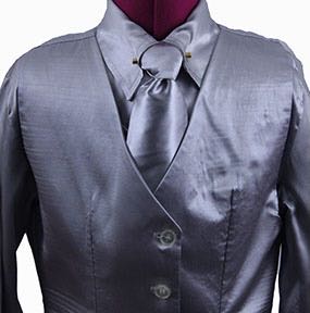 Custom Silver Satin Shirt/Vest/Tie Combination