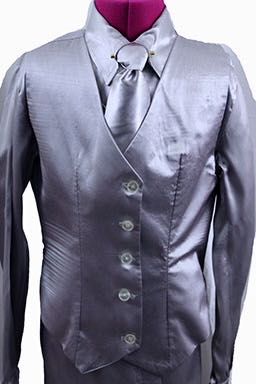 Custom Silver Satin Shirt/Vest/Tie Combination
