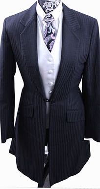Day Suit Marsha DeArriaga Charcoal with Shadow and Gold Pinstripe