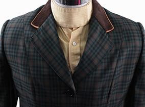 Issued By Ellie May Hunt Coat Hunter with Copper, Maroon, and Navy Plaid
