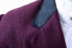 Issued By Ellie May Hunt Coat Scarlett with Navy with Black and Light Blue Windowpane