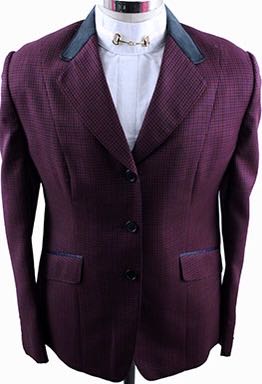 Issued By Ellie May Hunt Coat Scarlett with Navy with Black and Light Blue Windowpane