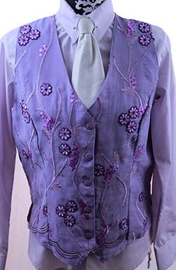 V-HWRVZ2 BRAND NEW! Brand New Mane Ring Couture Purple Embroidered Brocade Vest MRC 15-3