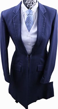 Day Suit Carl Meyers Navy with Maroon and Aqua Pinstripe