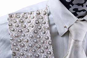 Vest Marsha DeArriaga Ivory and Pearl Beaded Brocade