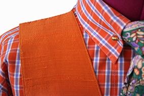 Shirt DeRegnaucourt Orange and Blue Box Check
