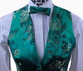 Formal Set Emerald, Black and Gold Brocade