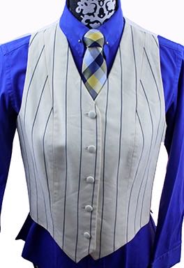 Vest Chavez Ivory with Navy Stripe