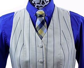 Vest Chavez Ivory with Navy Stripe