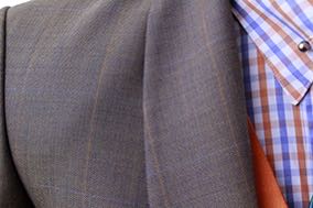 Day Coat Victors Brown Herringbone with Blue/Orange Windowpane