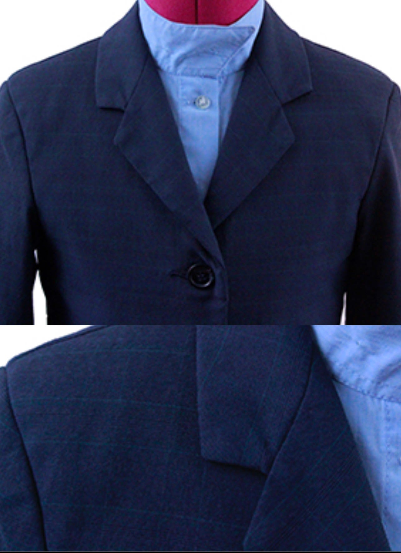 Hunt Coat Tuff Rider Medium Blue Glenplaid with Aqua Windowpane