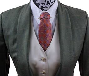 Day Coat Becker Brothers Olive Herringbone with Green and Gold Windowpane