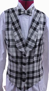 Formal Vest Becker Brothers Ivory and Black Plaid