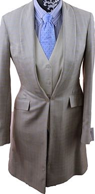 Day Coat DeRegnaucourt Tan with Blue Windowpane