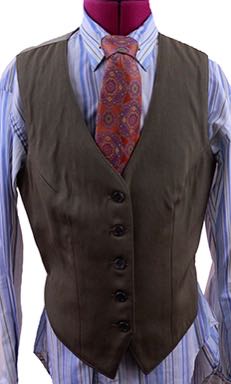 Vest Show Season Reversible Brown and Gold Sateen
