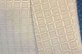 Cream Tone on Tone Box Pattern Day Coat- DeRegnaucourt