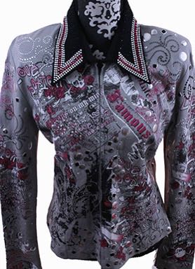 Western Shirt Show Fancy Silver and Pink Graphic Design